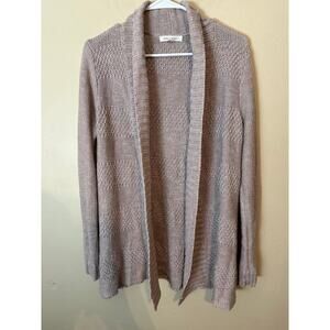 Honey Punch Knit Cardigan Small Open Front Sweater Neutral Women